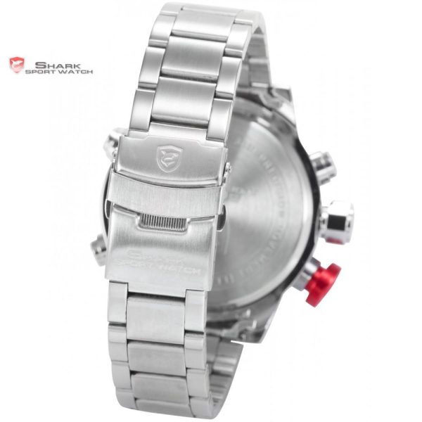 GULPER Shark Sport Watch Silver Black Red SW 103 For Sale