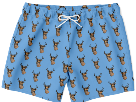 Deer Mullet 2.0 Swim Trunks - Blue on Sale