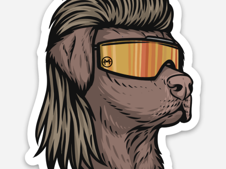 Chocolate Lab Mullet Sticker For Sale