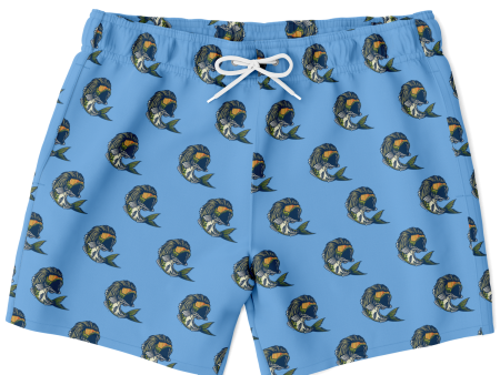 Bass Mullet Men s Swim Trunks - Blue Discount