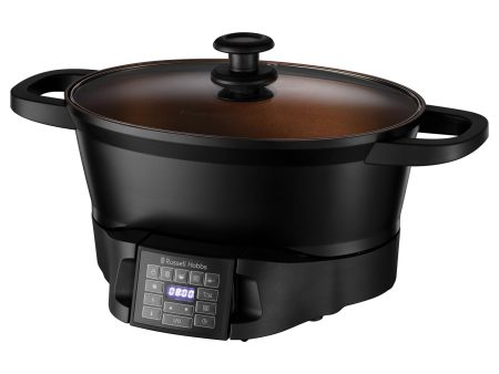 Russell Hobbs Good-to-Go 6.5L Electric Multicooker - 8 Digital functions Sear, Slow Cook, Steam, Boil, Keep warm & Roast, Cast aluminium housing, Glass lid, Dishwasher safe parts, 750W, Black, 28270 Online