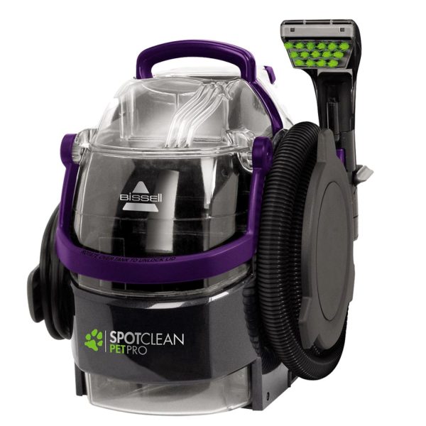 BISSELL SpotClean Pet Pro | 750W Portable Carpet Cleaner | Removes Spills, Stains and Pet Messes | includes Pet Stain Trapper Tool | Cleans Carpets, Upholstery & Car | 15588 | 2.8L | Black Purple For Sale