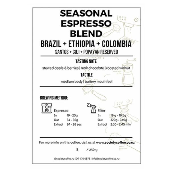 Society Coffee Seasonal Espresso Blend Online now