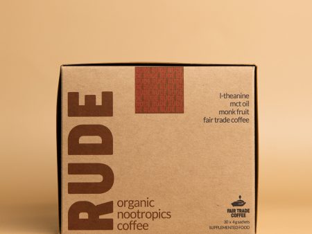 Rude Coffee Fair Trade & Organic Nootropic Coffee - 30 Sachets - Sweet Online Hot Sale