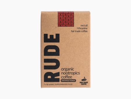 Rude Coffee Fair Trade & Organic Nootropic Coffee - 7 Sachets - Unsweet Cheap