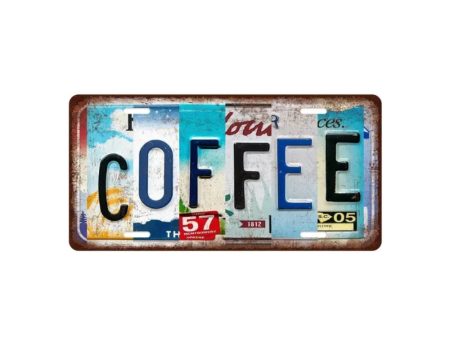 Coffee License Plate Sign - Metal Discount