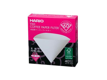 Hario V60 Paper Filter 01 - 40 Pack For Cheap