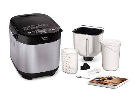 Tefal Breadmaker With Yoghurt Pot Accessory, 15 Hours Delay Start, Kitchen, 20 Auto Programs, Gluten-Free, Sourdough Bread, White Bread, Pizza Dough, Porridge, Brioche Bread, Crust Settings, PF240E40 For Discount