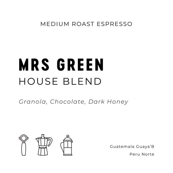 Espresso Workshop Mrs Green - Organic House Blend Online Hot Sale