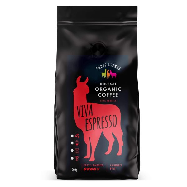 Three Llamas Coffee Viva Organic Espresso Fashion