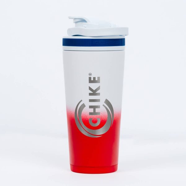 RED, WHITE, BLUE Chike Ice Shaker Stainless Steel Shaker Bottle (Skio) For Sale